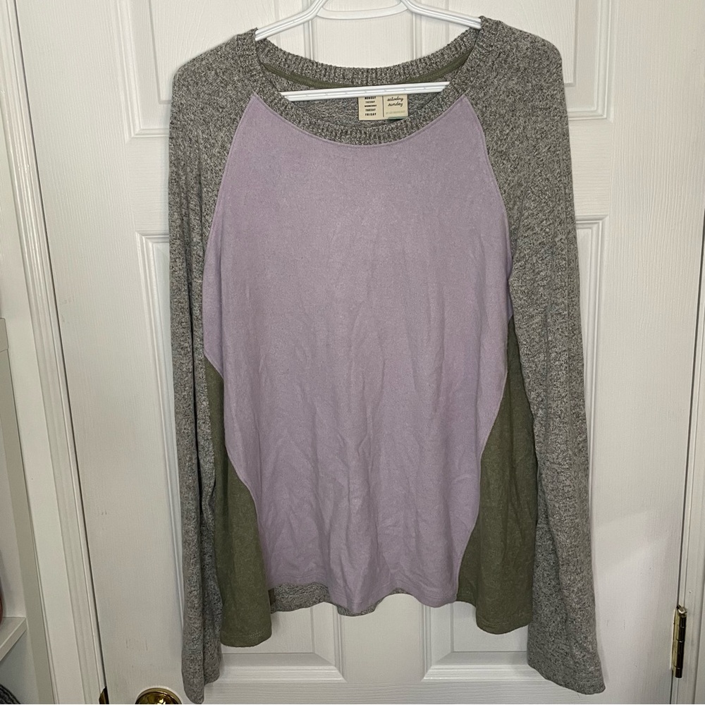 Anthropologie Saturday Sunday Lounge Wear Long Sleeve Pullover Top Large